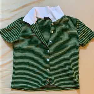 Brandy Melville collard green shirt